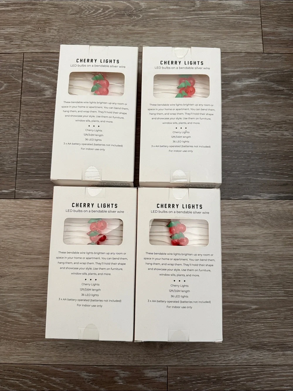 FOUR Aerie Brooklyn Lighting Company Cherry LED String Lights Bendable Wire